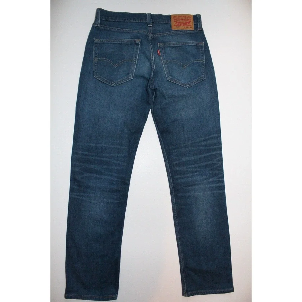 Levis‎ 514 Blue Jeans Mens 30x32 Slim Straight Cotton Stretch Denim Medium Wash